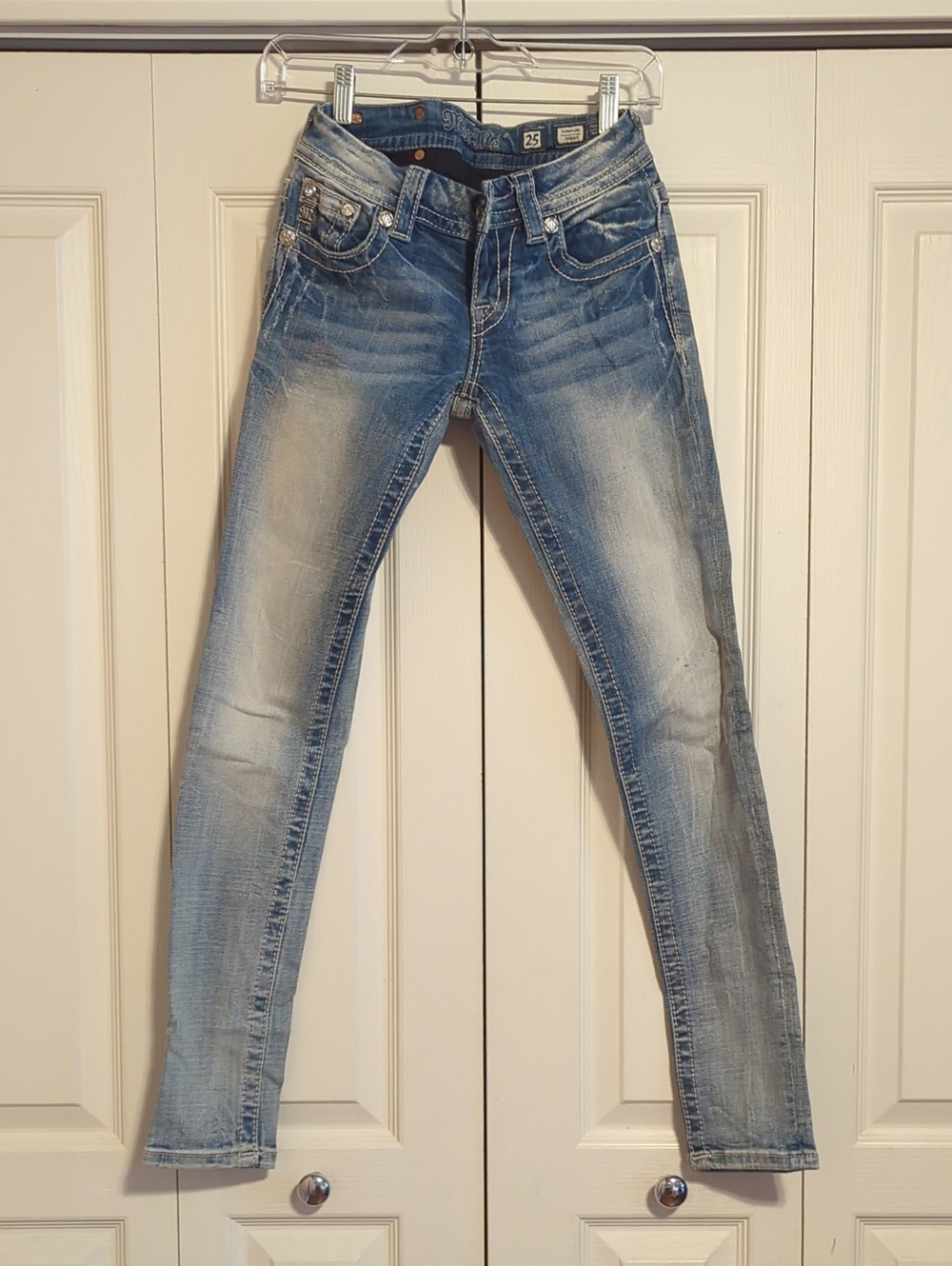Miss Me Light Blue Faded Skinny Jeans